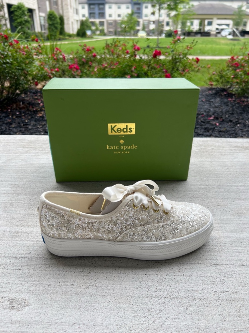 Keds For Kate Spade New York Woman’s  Tripple Glitter Sneakers Size 5.5